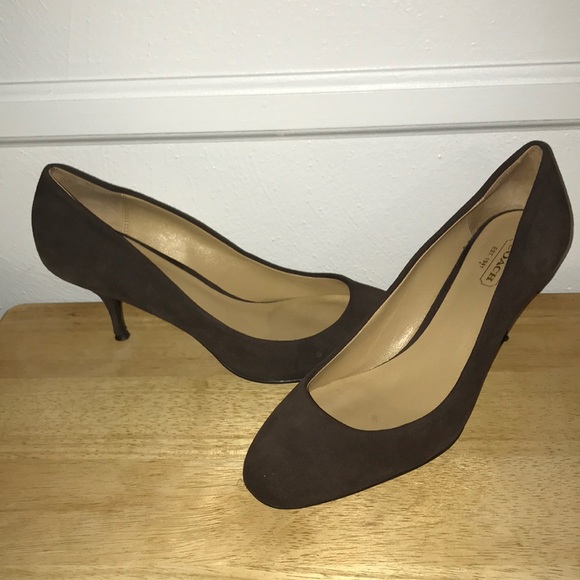 Suede Brown High Heels - Picture 2 of 5